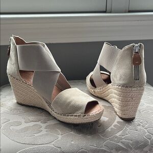 Gentle Souls Cream Wedge Sandals
